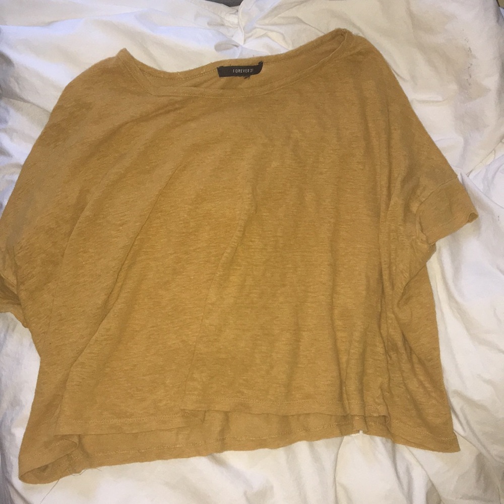 a mustard yellow crop top from Forever 21